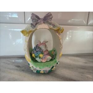 Muffy Vanderbear Hoppy Egg Girl Bunny With Flowers Easter Egg